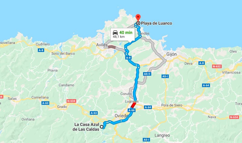Mejores Playas de Asturias - Playa de Luanco desde Las Caldas de Oviedo